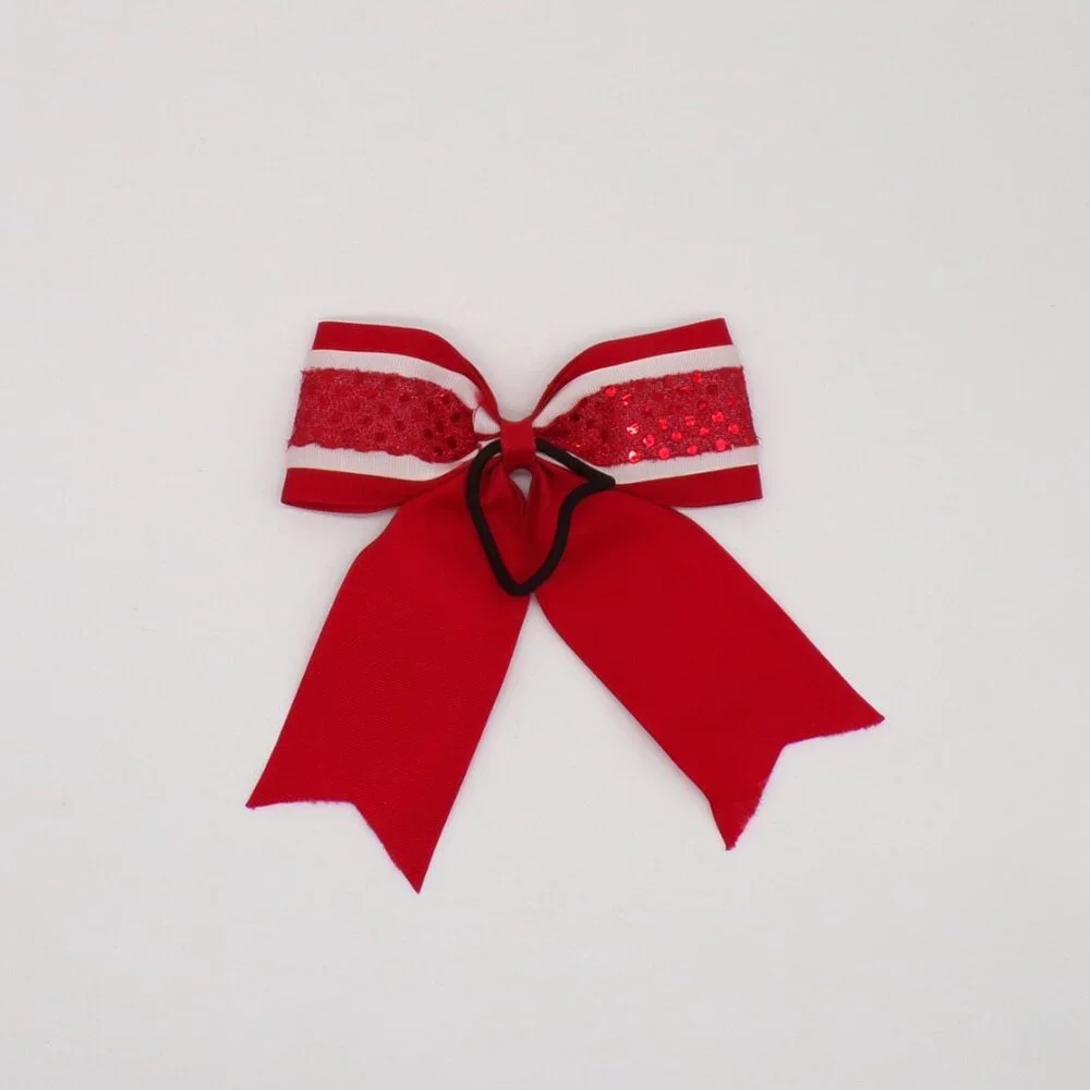 Cheer Hair Bow Lot Of 6 Girls Ribbon Bows Holiday Pageant Dance 7